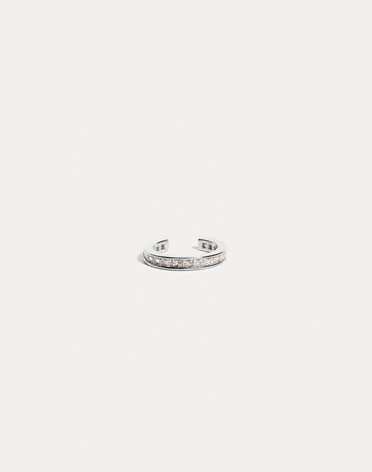 Ruby Silver Cuff Earring